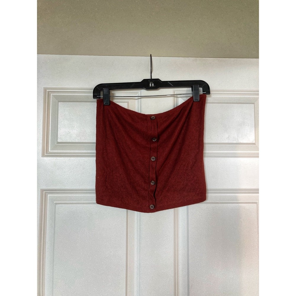 Bandeau Top, ribbed with buttons